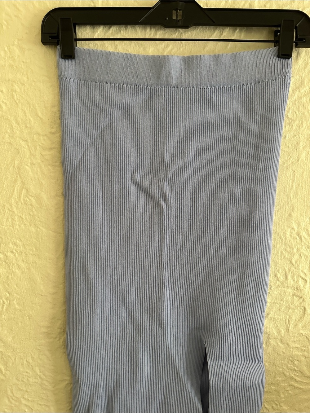 White Fox Light Blue Ribbed Side Slit Skirt Medium - Picture 6 of 8